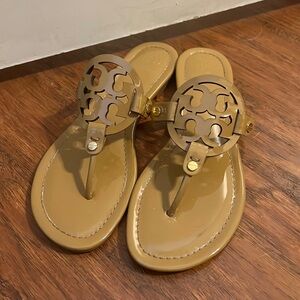 Tory Burch Miller Sandal in Tan Patent
